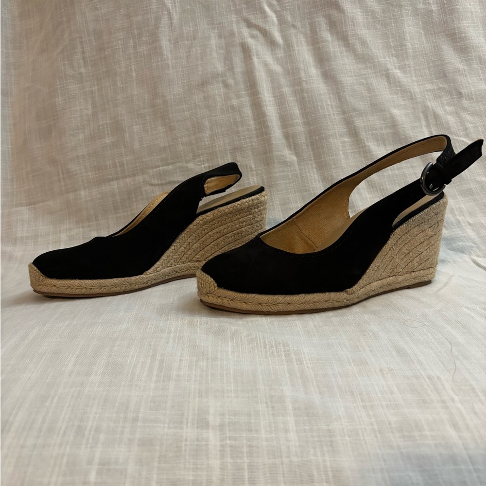 Naturalizer Black Espadrille Slingback Shoes Size 8